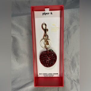 NWT Piper K Red Apple Key Chain & Bag Charm